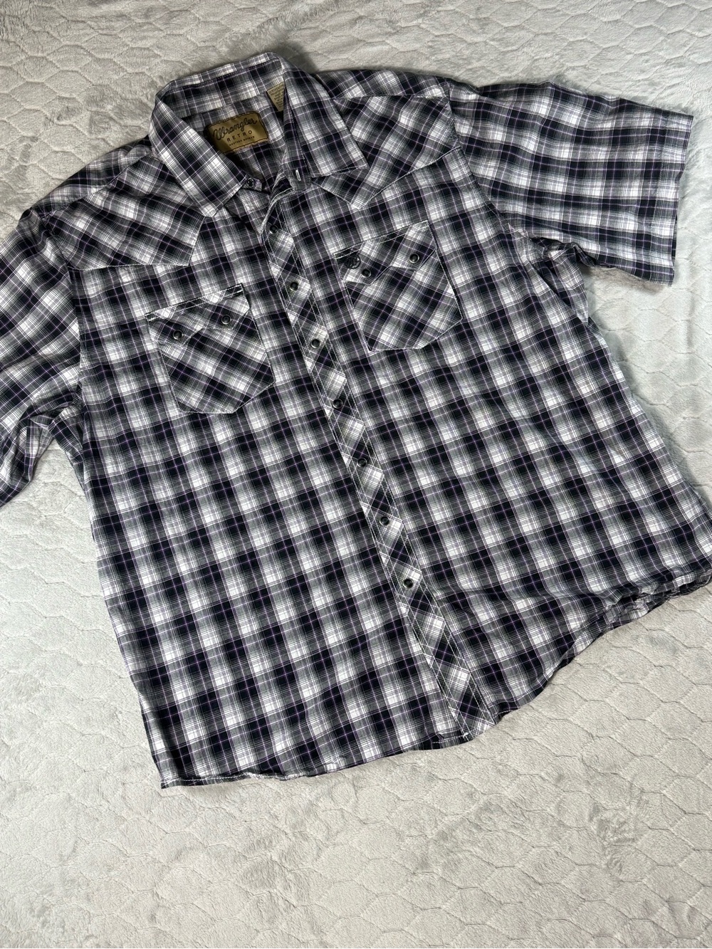 Wrangler Retro Pearl Snap Western Shirt 2XT Tall Plaid